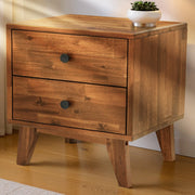 Two-Drawer Solid Wood Nightstand