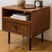 Solid Wood Single-Drawer Nightstand