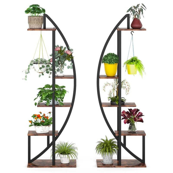 Arc Metal Five-Shelf Plant Stand Set
