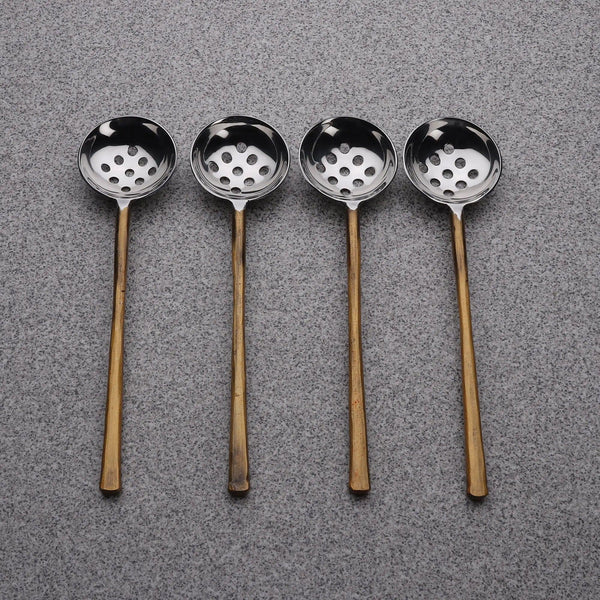 Gold-Tone Perforated Olive Spoon Set