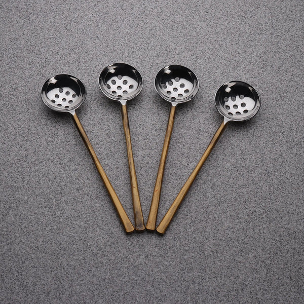 Gold-Tone Perforated Olive Spoon Set