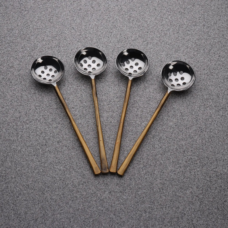 Gold-Tone Perforated Olive Spoon Set