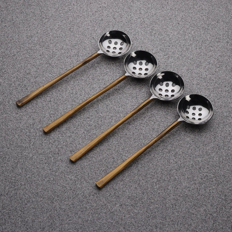 Gold-Tone Perforated Olive Spoon Set