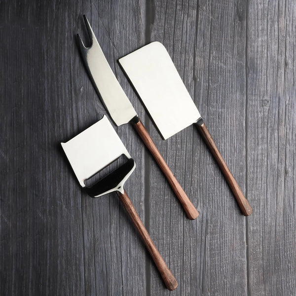 Wood-Handle Cheese Knife Set — alternate view or variant option