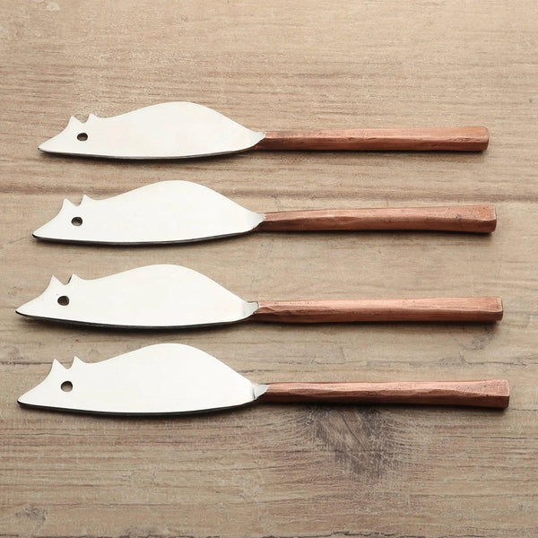 Mouse-Shaped Stainless Steel Cheese Spreader Set