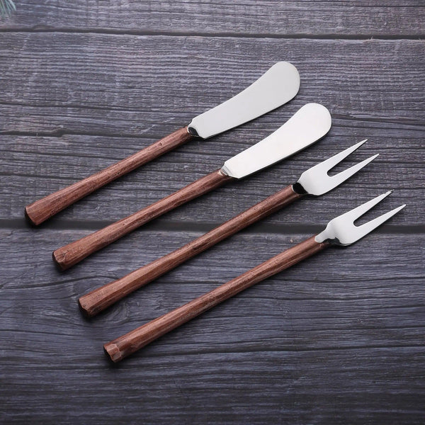 Wood-Grain Handle Cheese Tool Set