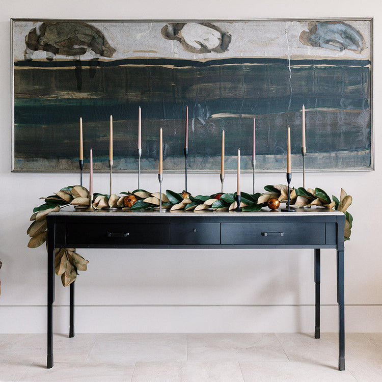 Faux Magnolia Leaf Garland 9ft