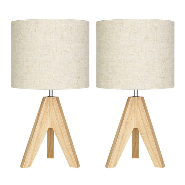 Tripod Wood Table Lamp Set