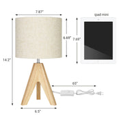 Tripod Wood Table Lamp Set