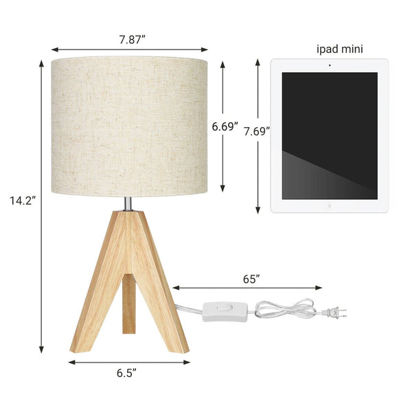 Tripod Wood Table Lamp Set