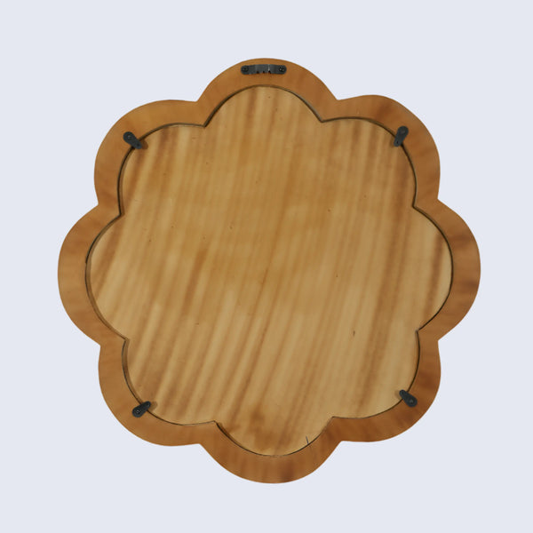Blue Bone Inlay Scalloped Wall Mirror