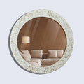 Mother of Pearl Inlay Round Wall Mirror