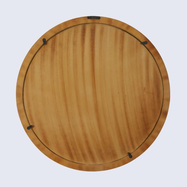 Chevron Bone Inlay Round Wall Mirror