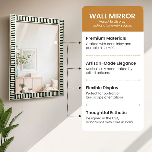 Bone Resin Inlay Wall Mirror