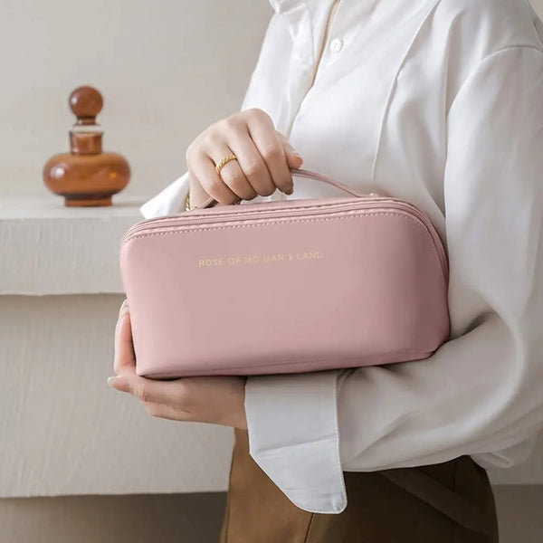 Wide-Open Travel Vanity Bag
