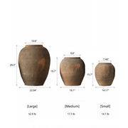 Scored Terracotta Blend Round Planter