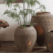 Scored Terracotta Blend Round Planter