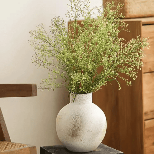Matte Cement Globe Vase