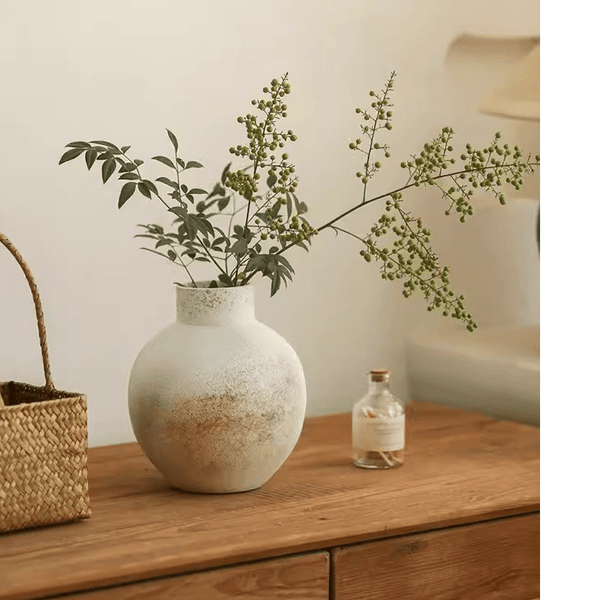 Matte Cement Globe Vase