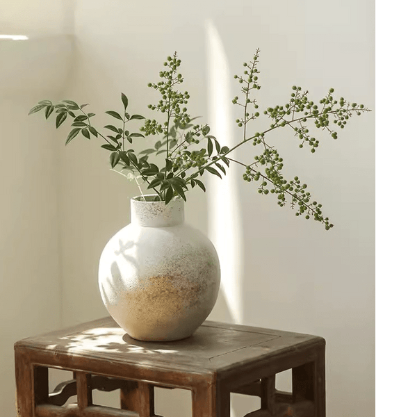 Matte Cement Globe Vase