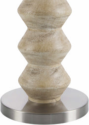 Close-up of lampshade construction and diffusion detail — Stacked Resin Column Floor Lamp