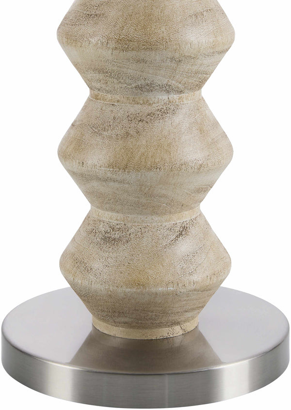Close-up of lampshade construction and diffusion detail — Stacked Resin Column Floor Lamp
