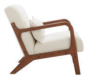 Boucle Fabric Wood-Frame Accent Chair — alternate view or variant option