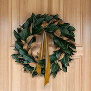 Faux Green Magnolia Leaf Wreath