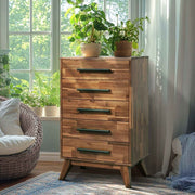 Mid-Century Solid Wood Tall Dresser