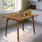 Curved-Leg Solid Wood Dining Table — alternate angle showing full form