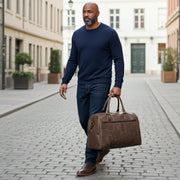 Full-Grain Leather Weekender Duffel Bag