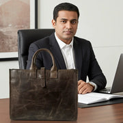 Full-Grain Leather Laptop Briefcase