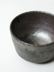 Ibushi Dark-Glaze Ceramic Matcha Bowl