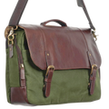 Waxed Canvas Leather Laptop Messenger Bag