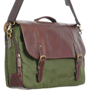 Waxed Canvas Leather Laptop Messenger Bag