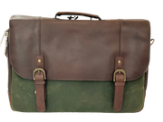 Waxed Canvas Leather Laptop Messenger Bag