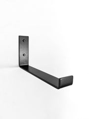 Wood-Grain Wall Shelf with J Brackets