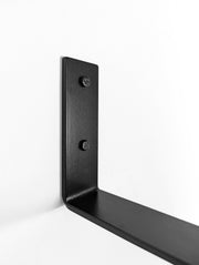 Wood-Grain Wall Shelf with J Brackets