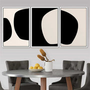 Close-up of canvas surface and stretcher frame depth detail — Abstract Geometric Canvas Triptych