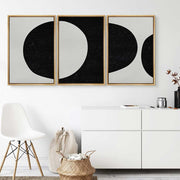 Abstract Geometric Canvas Triptych — scale reference and proportion detail
