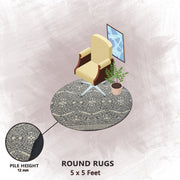 Hand-Tufted Wool Round Rug