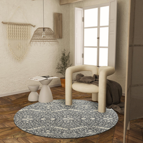 Hand-Tufted Wool Round Rug