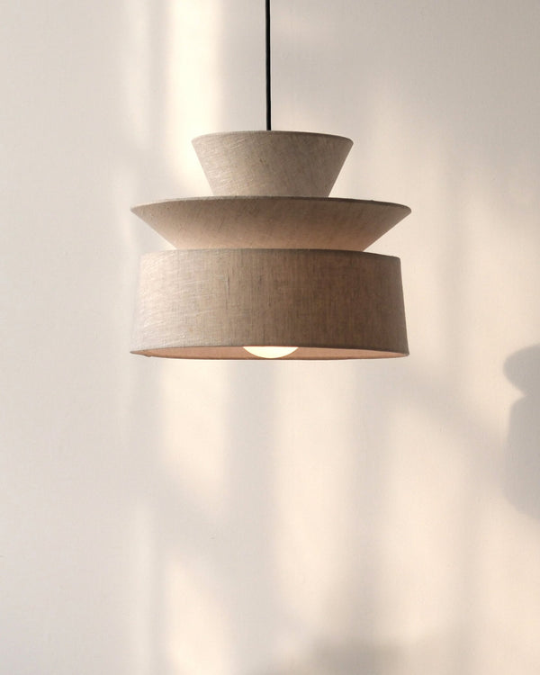 Tiered Organic Cotton Pendant Lamp