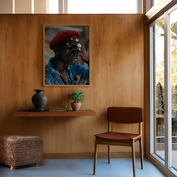 Blue and Red Portrait Archival Print