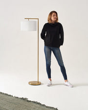 Metal Arm Drum Shade Floor Lamp