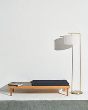 Metal Arm Drum Shade Floor Lamp