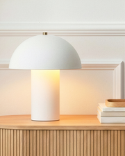 Dome Shade Matte Cream Table Lamp