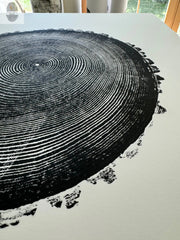Close-up of material and construction detail — Hand-Pressed Ash Tree Ring Print