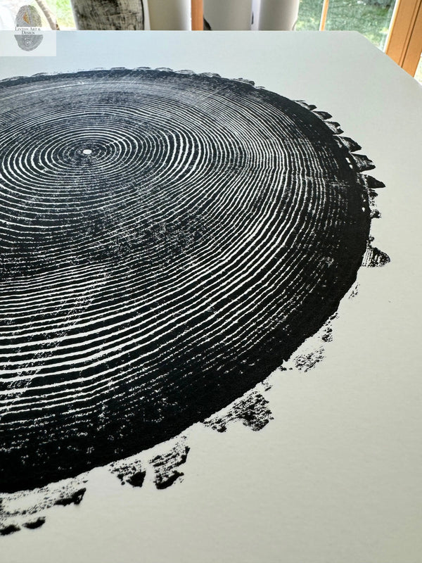 Close-up of material and construction detail — Hand-Pressed Ash Tree Ring Print