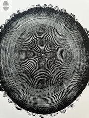 Hand-Pressed Ash Tree Ring Print — back and side profile detail